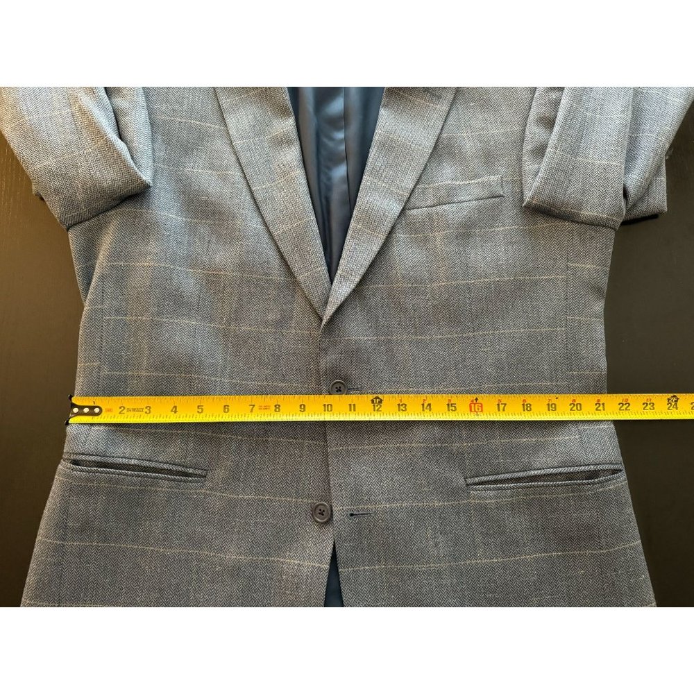 Jos‎ A Bank Silk Wool Sport Coat Mens 42L Herringbone Windowpane Jacket Blazer - Picture 10 of 16